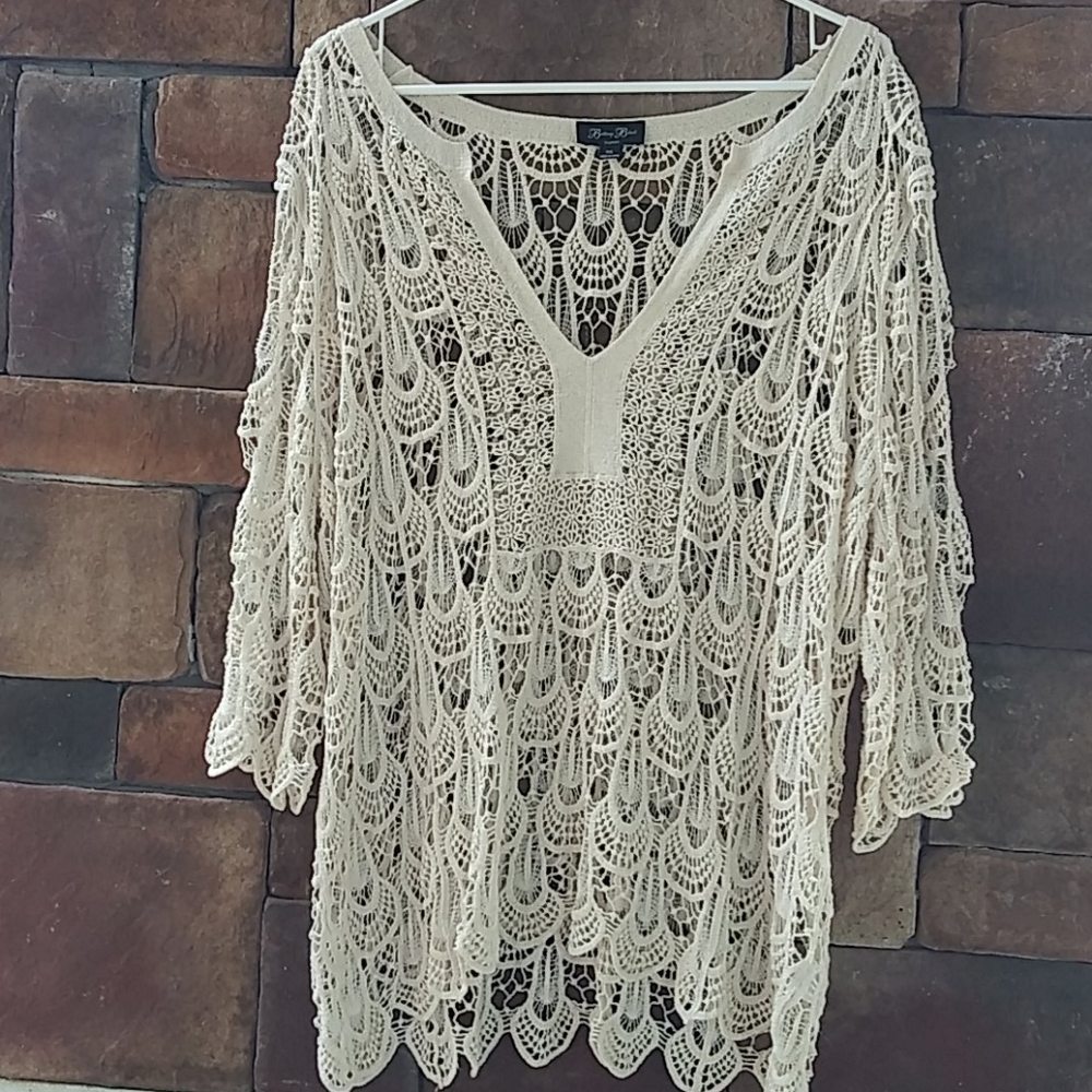 Brittany Black Crochet Shirt